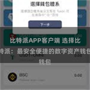 比特派APP客户端 选择比特派：最安全便捷的数字资产钱包