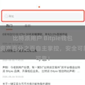 比特派用户 Bitpie钱包：资产百分之百自主掌控，安全可靠！