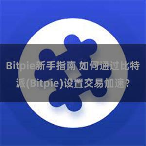 Bitpie新手指南 如何通过比特派(Bitpie)设置交易加速？