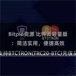 Bitpie资源 比特派轻量版：简洁实用，便捷高效